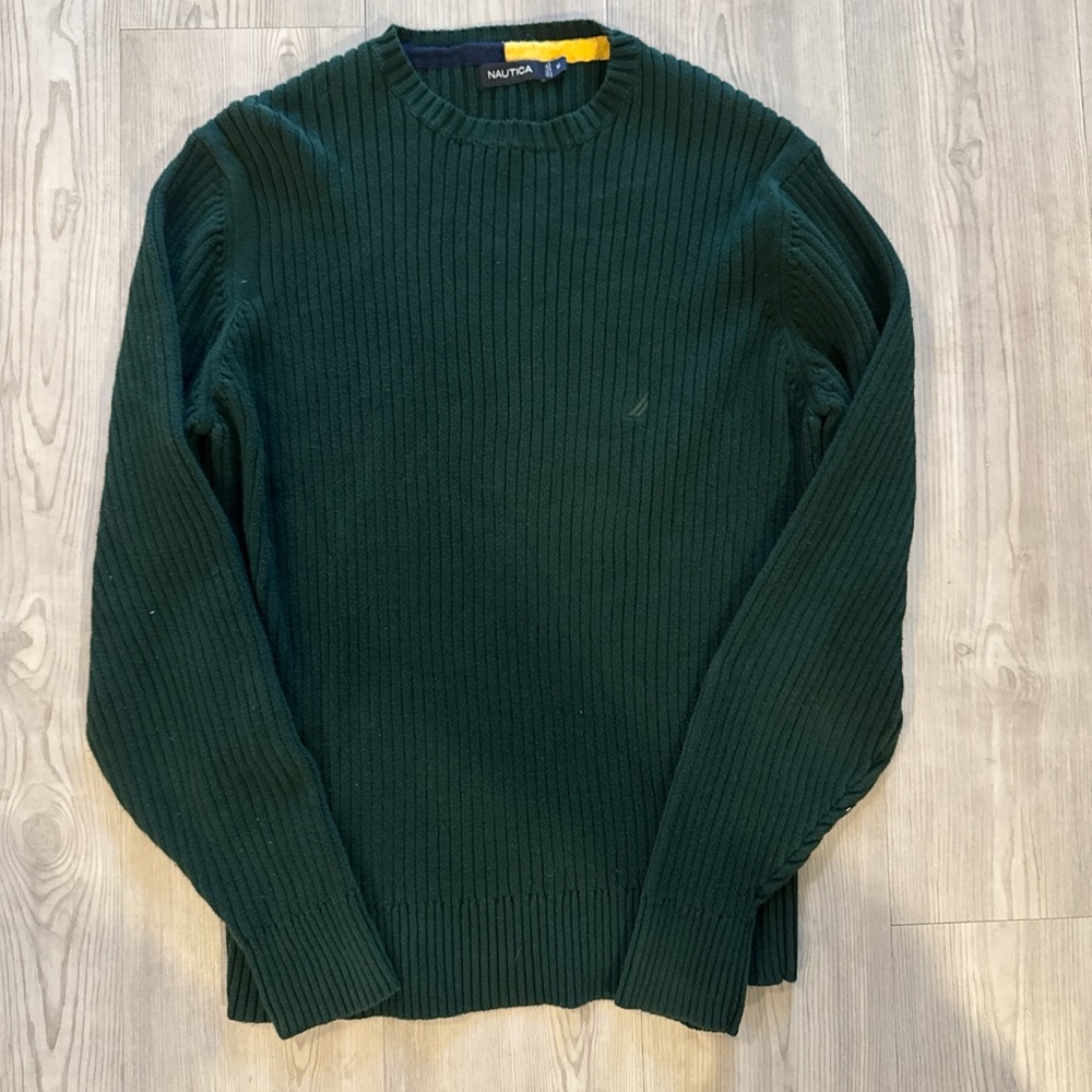 Nautica Men's Dark Green Crewneck Sweater